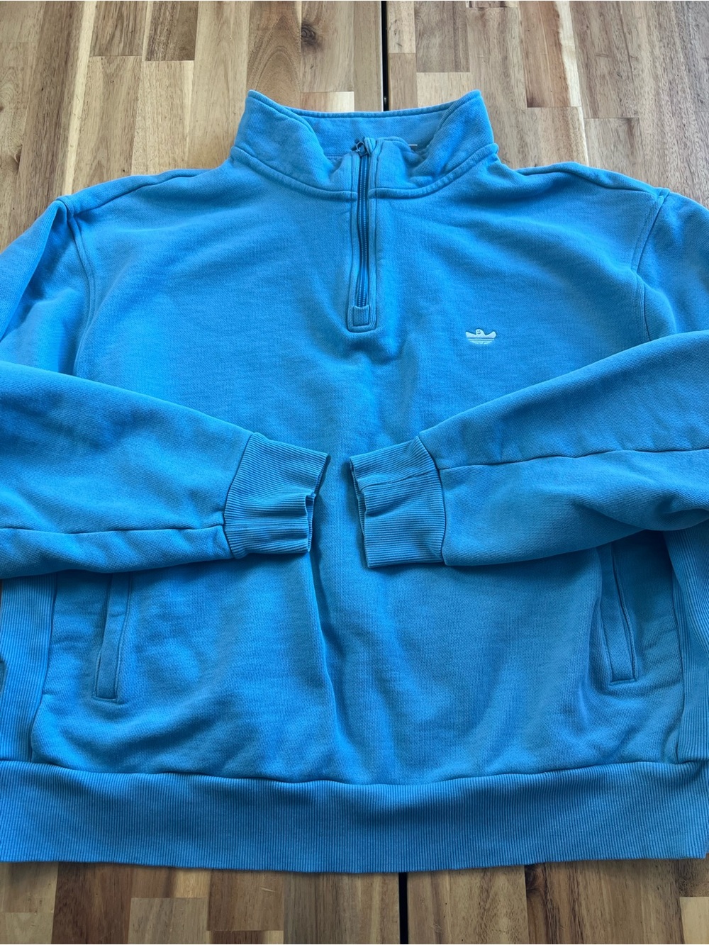 Adidas Skateboarding Quarter Zip Sweatshirt XL Blue Mock Neck Pullover Logo